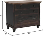 Martin Furniture Hartford Lateral File Cabinet, Brown - Fully Assembled