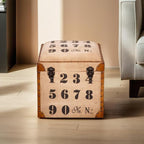 Square Shaped Wood & Leather Handmade Eco-Friendly Brown Seating Box Pouf - Square Shape Box Pouf, 20"x20"x21", Plain Solid Box Pouf, Wood & Leather Box Pouf, Leather Seating Box AH02