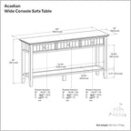 SIMPLIHOME Acadian Console Table - 60 Inch Wide Solid Wood Sofa Table in Brunette Brown, Transitional Storage Table for Entryway or Living Room with 3 Drawers and Open Bottom Shelf