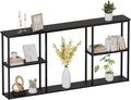 WOHOMO Black Console Table,3-Tier Small Entryway Table,Long Sofa Table for Hallway,Living Room(63 inch)