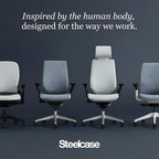 Steelcase Series 2 Office Chair - Ergonomic Work Chair with Wheels for Hard Flooring - with Back Support, Weight-Activated Adjustment & Arm Support - Adjustable Rolling Chairs for Desk - Graphite