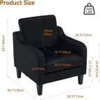 Accent Chairs Set of 2 with Soft Armrest, Modern Living Room Chairs, Upholstered Comfy Chair with Cushion, Boucle Pottery Barn Accent Chair, Single Armchair, Black