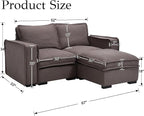 EALSON 67" Sectional Couch Modern Love Seat with Ottoman Modular Cloud Sofa with Deep Seat Comfy Linen Loveseat Sofa Convertible L Shaped Couches 2 Seater Couch for Living Room/Bedroom, Grey