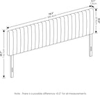 Furinno Roanne Headboard King Size, Tufted Upholstered Wooden Headboard, Bed Frame Mount Head Board, Easy Assembly, for Bedroom, Dorm, Blue Denim