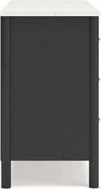 Signature Design by Ashley Cadmori Bohemian 6-Drawer Dresser with Safety Stop, Black & White