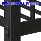 Higher Quality & Stronger Metal Queen Over Queen Bunk Bed, Thickened Heavy Duty More Stable Safer Black Steel Bunkbed Bunk Queen Bed (Easier to Assemble) (Queen Over Queen-1)