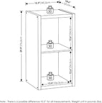 Furinno Cubicle Open Back Decorative Cube Storage Organizer, 2, Light Grey