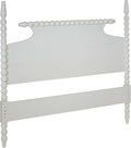 OSP Home Furnishings Spindle Design Cottage Style Headboard, 63.5 x 58.75 inches, Sandcastle Antique White Finish, Queen Size
