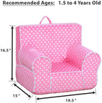 DIBSIES Personalized Creative Wonders Toddler Chair - Ages 1.5 to 4 Years Old (Pink Polka Dots)