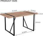 55'' Dining Table for 4-6, Wood Kitchen Table with Metal Legs, Dinner Table for 4-6 for Home Dining Room Living Room