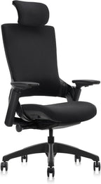 CLATINA Ergonomic High Swivel Executive Chair with Adjustable Height Head 3D Arm Rest Lumbar Support and Upholstered Back for Home Office Black
