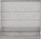 Madison Park Kyler Cordless Roman Shades - Single Panel, Lightweight Linen Blend Fabric, Natural Design, Easy Installation, Light Filtering Window Blind, Bedroom, Living Room Decor 29" W x 64" H Grey