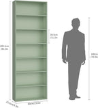 FACBOTALL 82" Tall Bookshelf, 7-Tier Open Shelves Bookcase, Freestanding Display Storage Shelves, Tall Bookcase Home Decor Furniture for Home Office, Living Room, Bedroom, Green