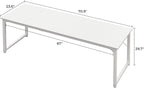 Huuger Computer Desk, 70 Inch Office Desk, Gaming Desk with Storage, Writing Desk Work Desk for Home Office, Study, Long Simple Desk, Large Legroom, Metal Frame, White
