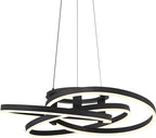 Possini Euro Design McKenna Sanded Black Pendant Lighting 26 1/2" Wide Modern Ribbon Rings Dimmable LED Fixture for Dining Room House Foyer Kitchen Island Entryway Bedroom Living High Ceilings