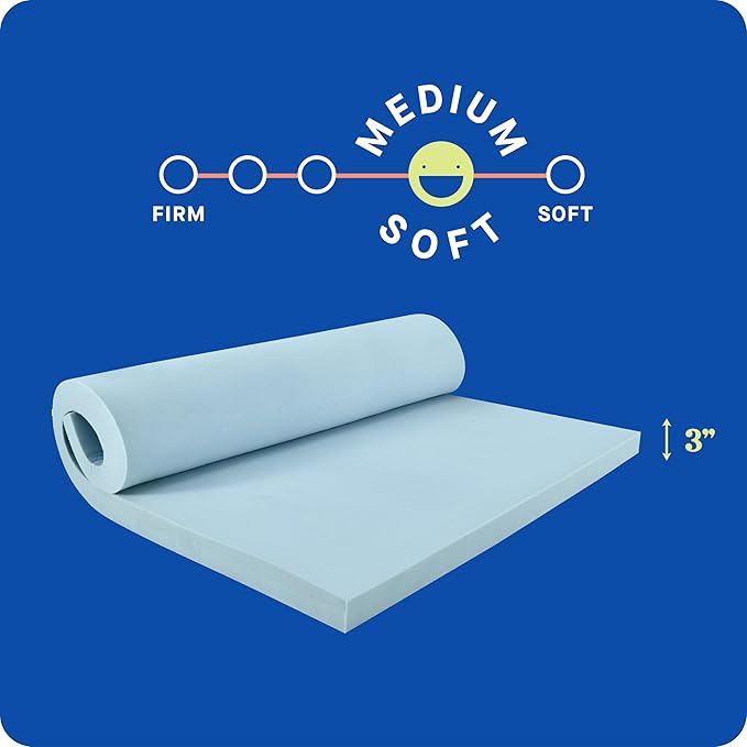 Sealy Dreamlife 3” Gel Memory Foam King Mattress Topper with SealyComfort Gel Foam, 1 Year Limited Warranty, Made in The USA
