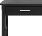 SIMPLIHOME Kitchener Console Table - 47 Inch Wide Solid Wood Sofa Table in Black, Contemporary Storage Table for Entryway or Living Room with 2 Drawers, Bottom Shelf, and X-Design Side Panels