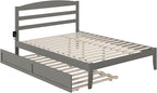 AFI, Warren Queen Platform Bed with Twin XL Trundle, Grey