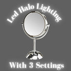 JERDON Lighted Makeup Mirror with Magnification - 1X and 8X Magnification - Chrome Finish - Model HL8808CL
