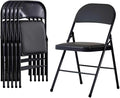 6 Pack Black Folding Chairs with Padded Cushion and Back, Foldable Indoor Outdoor Chairs with 330-LBS Capacity, Portable Heavy Duty Metal Frame Commercial Seat for Kitchen, Party, Events, Wedding