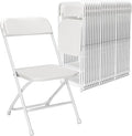Folding Chairs 30 Pack,White Plastic Folding Chairs for Indoor Outdoor,Portable Stackable Commercial Seat with Steel Frame 350lb.Capacity for Party Events Wedding Dining Picnic Office(30 Pack)