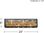 Possini Euro Design Carrine Modern Wall Lights Set of 2 Black Gold Plated Hardwired 6" 4-Light Fixture Clear Crystal Flower Vine for Bedroom Bathroom Vanity Reading Living Room Hallway House Home