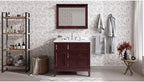 Hanover 36 Set Includes w, Brown Bedford 36'' Vanity Sink Combo for Bathroom, Powder Room | Pre-Assembled 1 Door, 3 Drawers | Accent Mirror | Artificial Stone Countertop, Cabinet, 36 inches