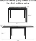 Grand patio 5-Piece Outdoor Dining Set for 4 with 1 Rectangle Expandable Table for 4-6 Person, Metal Woven Wicker Swivel Patio Chairs with Thickened Cushions for Yard, Poolside (Brown)