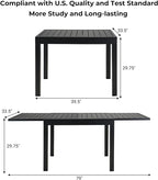 Grand patio 9-Piece Outdoor Dining Set for 8, Patio Dining Furniture Set for 8 Swivel Rope Wicker Chairs & 1 Expandable Rectangular Dining Table, Light Gray Brown
