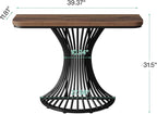 Tribesigns Console Table, Industrial Entryway Table with Geometric Metal Base, 39-Inch Small Sofa Accent Table for Entrance, Living Room, Hallway, Rustic Brown (Rustic Brown)