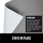GORILLA GRIP Slip Resistant Drawer and Shelf Liner 2 Pack, Non Adhesive Water Resistant, Easy Clean and Trim, Smooth Surface Liners for Kitchen Cabinet, Shelves, Drawers, Pantry, 17.5 IN x 20 FT, Gray