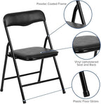 Flash Furniture Mindy Kids 5-Piece Folding Table and Chairs Set for Daycare and Classrooms, Children's Activity Table and Chairs Set, Black