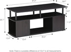 Furinno Jaya Coffee Table, Rectangle Modern Coffee Table with Open Shelf, Side Table with Side Storage, for Living Room, Bedroom, Home Office, Black