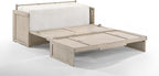 NIGHT & DAY Furniture Murphy Cube Cabinet Bed Pre-Assembled (Antique White, Queen)