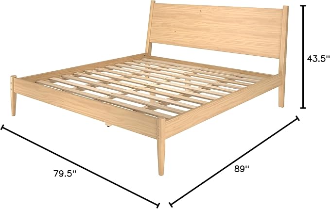 Camaflexi Mid-Century Panel Bed - King Size - Scandinavian Oak Finish