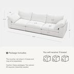 Modular Sectional Sofa, 110.2" L Shaped Modern Sofa Modular Sectional Cloud Couch with Ottoman, Modern Cloud Sectional Couches for Living Room, Deep Seat Sofa with Washable Cover