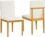 HomePop Modern Upholstered Farmhouse Dining Chairs - Cream White Textured Woven (Set of 2)