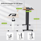farexon Electric Standing Desk Adjustable Height Desk 55 x 24In with Charging Station, Stand up Desk with Oversized Mouse Pad, 4 Caster, 4 Preset Heights Easy to Set, 27''-45'' Lifting Range(Black