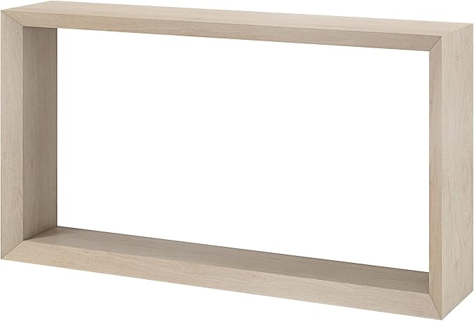 Henn&Hart 55'' Wooden Rectangular Console Table Entryway Table, Sofa Table with Wooden Shelf for Entryway, Living Room, Couch, Hallway, or Office, Alder White