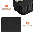 Lift Top Coffee Table for Living Room, Fluted Coffee Tables with Storage, Solid Wood Veneered Modern Accent Tea Center Table for Small Space Apartment (Black-38.6''D×26.8''H)