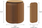 Folding Stool - 17Inch Home Furniture 660lb Load Capacity Foldable Paper Stool - Eco-Friendly Kraft Paper Honeycomb Design,Foldable to 1.2",Brown Modern Minimalist Stool for Living Room(Brown)