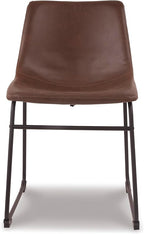 Signature Design by Ashley Mid Century Centiar Dining Bucket Chair Set of 2, Black and Brown
