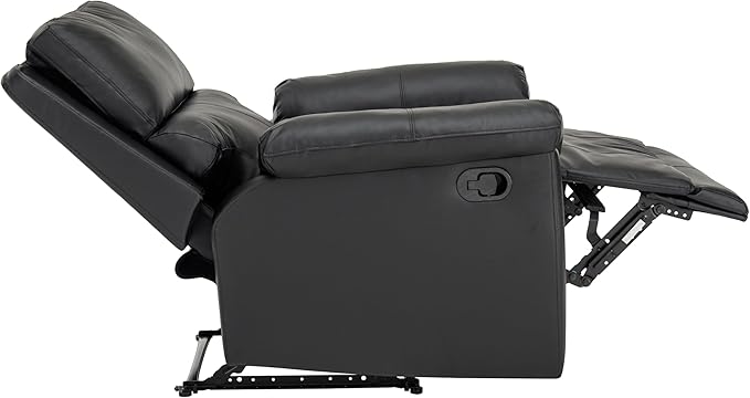 MINCETA Recliner Chairs,Modern 5" Wall Hugger Nursery Recliner with Overstuffed Arm and Back for Living Room,Set of 2,PU Leather in Black