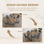6 Chair Dining Table Set，Dinner Table Set for 6, 55'' Kitchen Table and Suede Nap Fabic Chairs Set of 6, 7 Piece Dining Table Set for Kitchen Dining Room