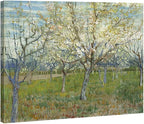 Wieco Art Large Canvas Prints Wall Art Orchard with Blossoming Apricot Trees Artwork of Van Gogh Famous Oil Paintings Reproduction Modern Classic Giclee Flowers Landscape Pictures for Home Decor