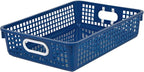 Really Good Stuff Paper Basket, 14" x 10" x 3-1/4" - 6 Pack, Navy, Plastic Mesh Paper Basket for Classroom, Home and Office, Fits A4 Paper, Documents, Files, Magazines