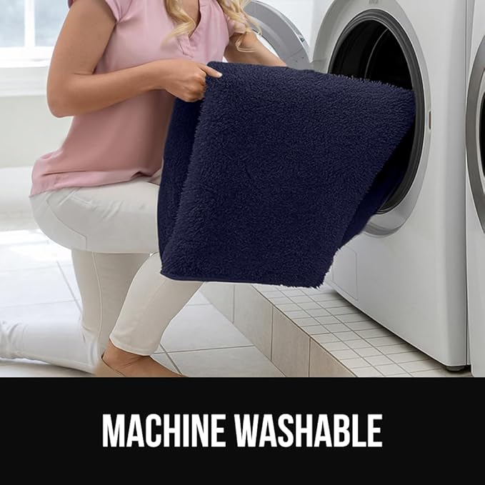 GORILLA GRIP Slip Resistant Soft Washable Stain Resistant Area Rug, Plush Thick Carpet for Nursery, Bedroom, Living Room, Non-Shedding Floor Rugs, Kid and Pet Friendly, Baby Home Decor, 4x6, Navy Blue