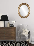 OVALCREST Oval Beveled Wall Mirror for Home Decor - Florence Style - Desert Gold - 34" x 24"