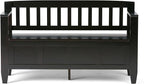 SIMPLIHOME Brooklyn Entryway Storage Bench - 48 inch Wide Solid Wood Storage Seat in Coffee Brown, Contemporary Bench for Entryway or Living Room with Lift-Up Lid and Slatted Backrest