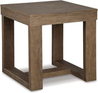 Signature Design by Ashley Cariton Contemporary Oversized Square End Table, Grayish Brown